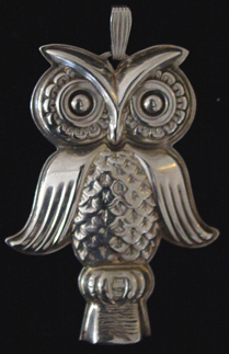 Vintage Reed & Barton Silver Owl Whistle Engraved Pendant offers Sterling 925 Rare