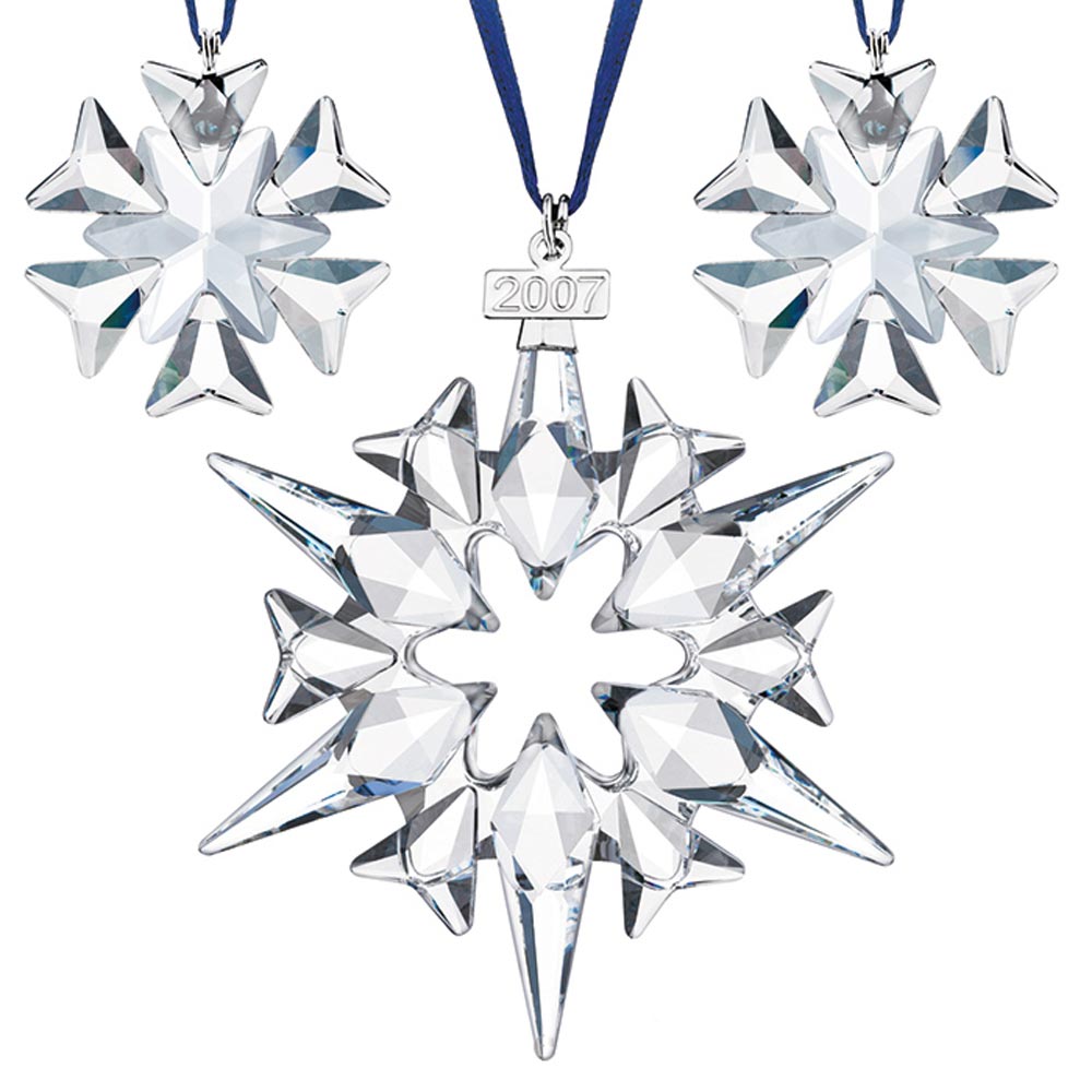 2007 Swarovski Three Piece Annual Crystal Ornament Set | Sterling ...