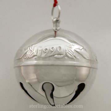 1990 Wallace Sleigh Bell Silverplate Ornament image