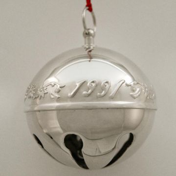 1991 Wallace Sleigh Bell Silverplate Bell Ornament image