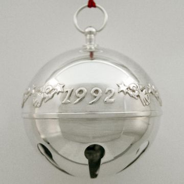 1992 Wallace Sleigh Bell Silverplate Ornament image