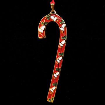 1986 Wallace Candy Cane Goldplate Ornament image