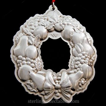 1994 Wallace Wreath Sterling Ornament image