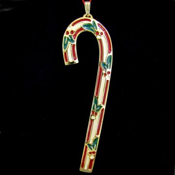 1983 Wallace Candy Cane Goldplate Ornament image